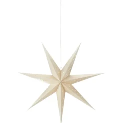 Markslöjd Blank julestjerne med lys, 75 cm, guld