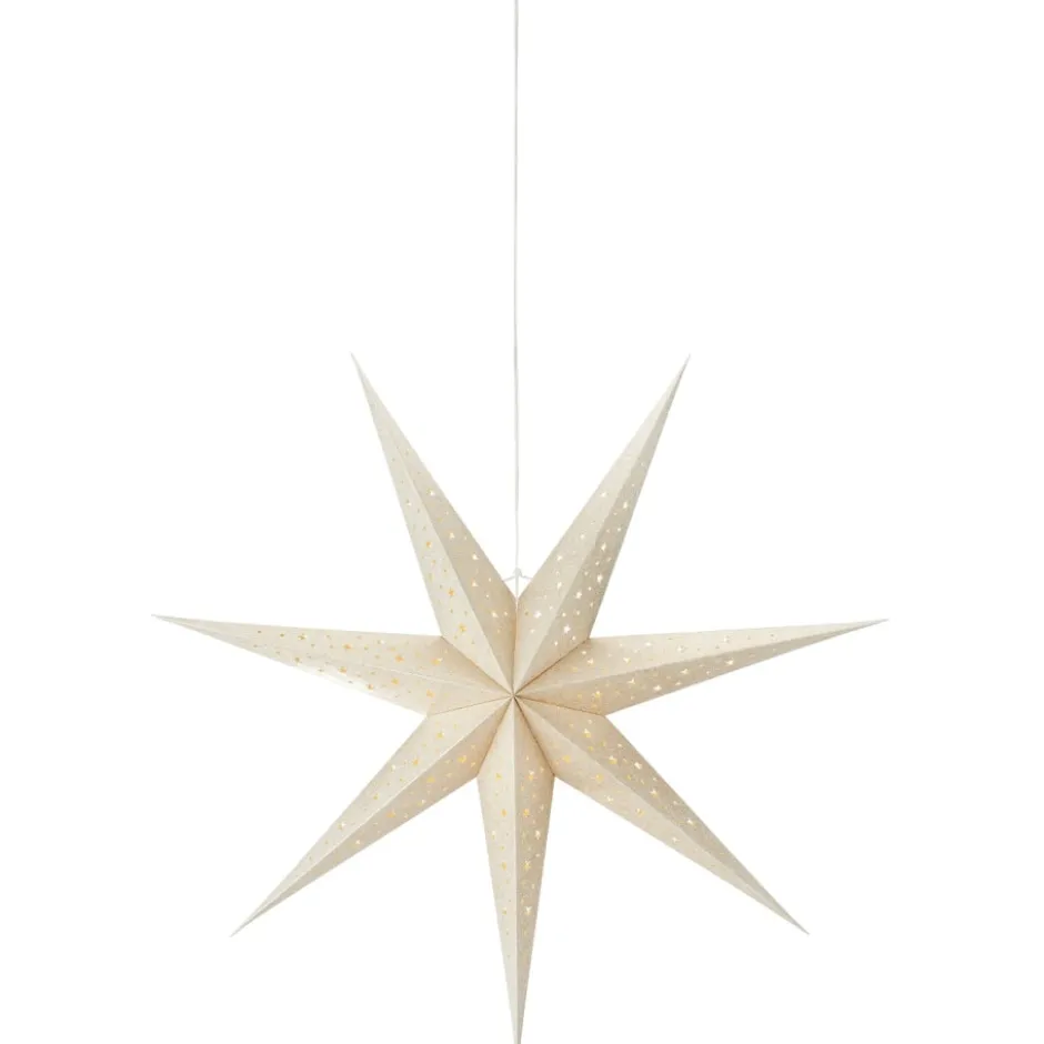 Markslöjd Blank julestjerne med lys, 75 cm, guld