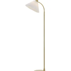 Markslöjd Mira gulvlampe, børstet messing