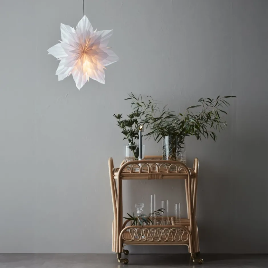 Markslöjd Neela julestjerne med lys, 48 cm, hvid