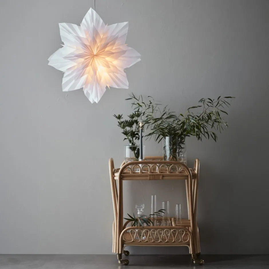 Markslöjd Neela julestjerne med lys, 56 cm, hvid