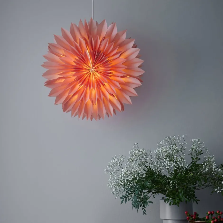 Markslöjd Solina julestjerne med lys, 58 cm, lyserød