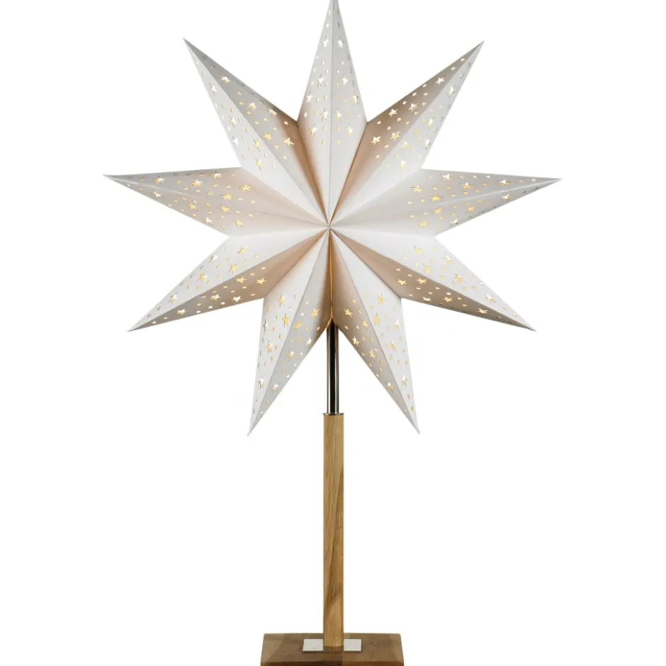 Markslöjd Solvalla julestjerne med lys, 65 cm, hvid