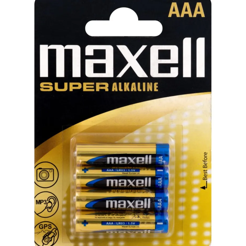 Maxell Super AAA batterier, 4 stk.