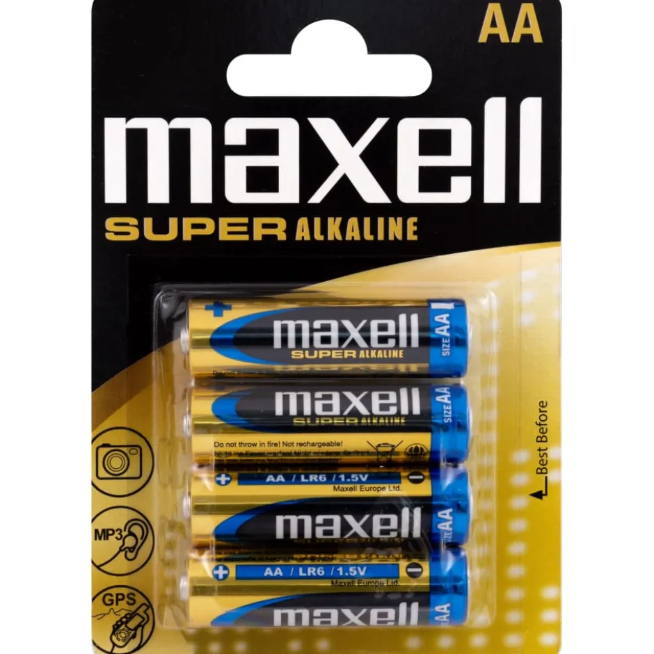 Maxell Super AA batterier, 4 stk.