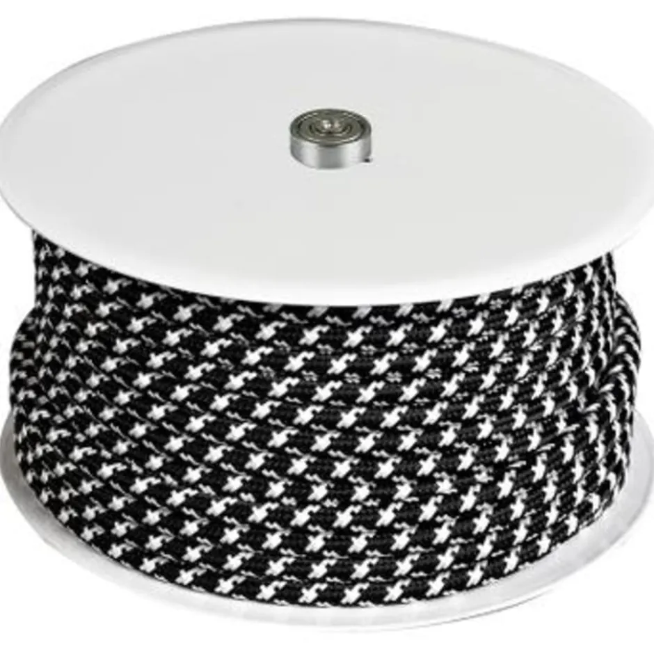 25 meter Halo Design stofledning, sort & hvid zigzag