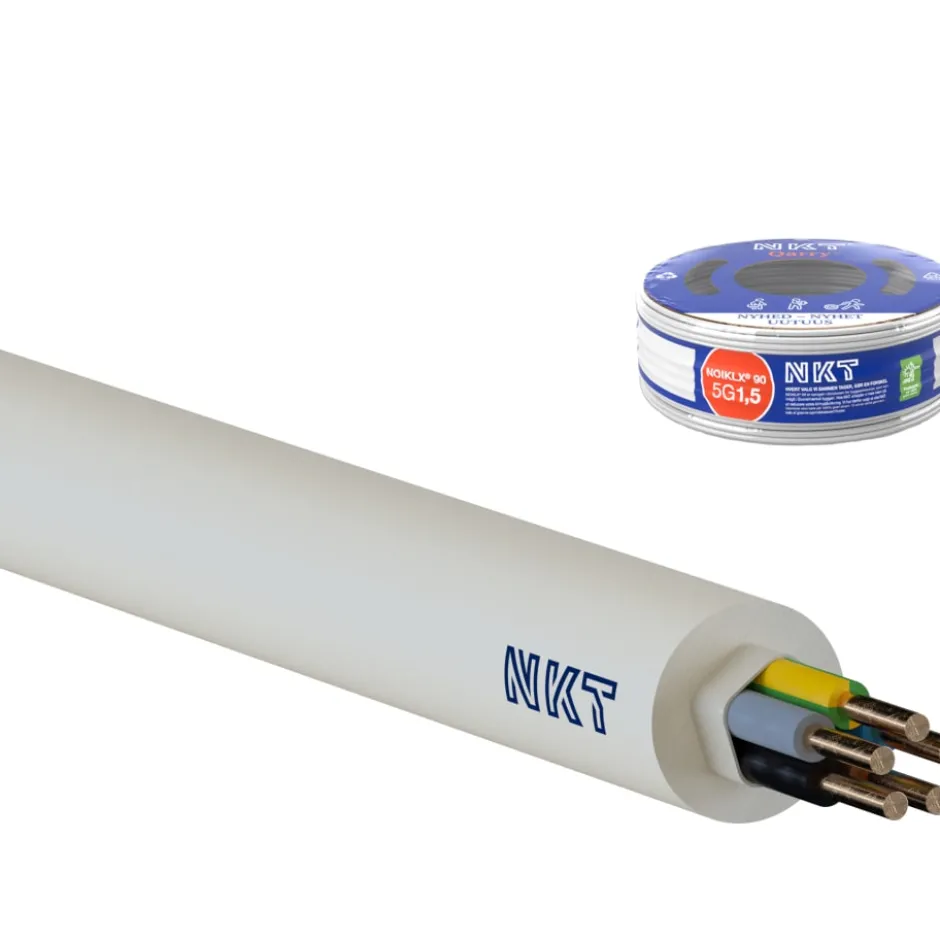100 meter NKT Noiklx installationskabel, 5x1,5 m²