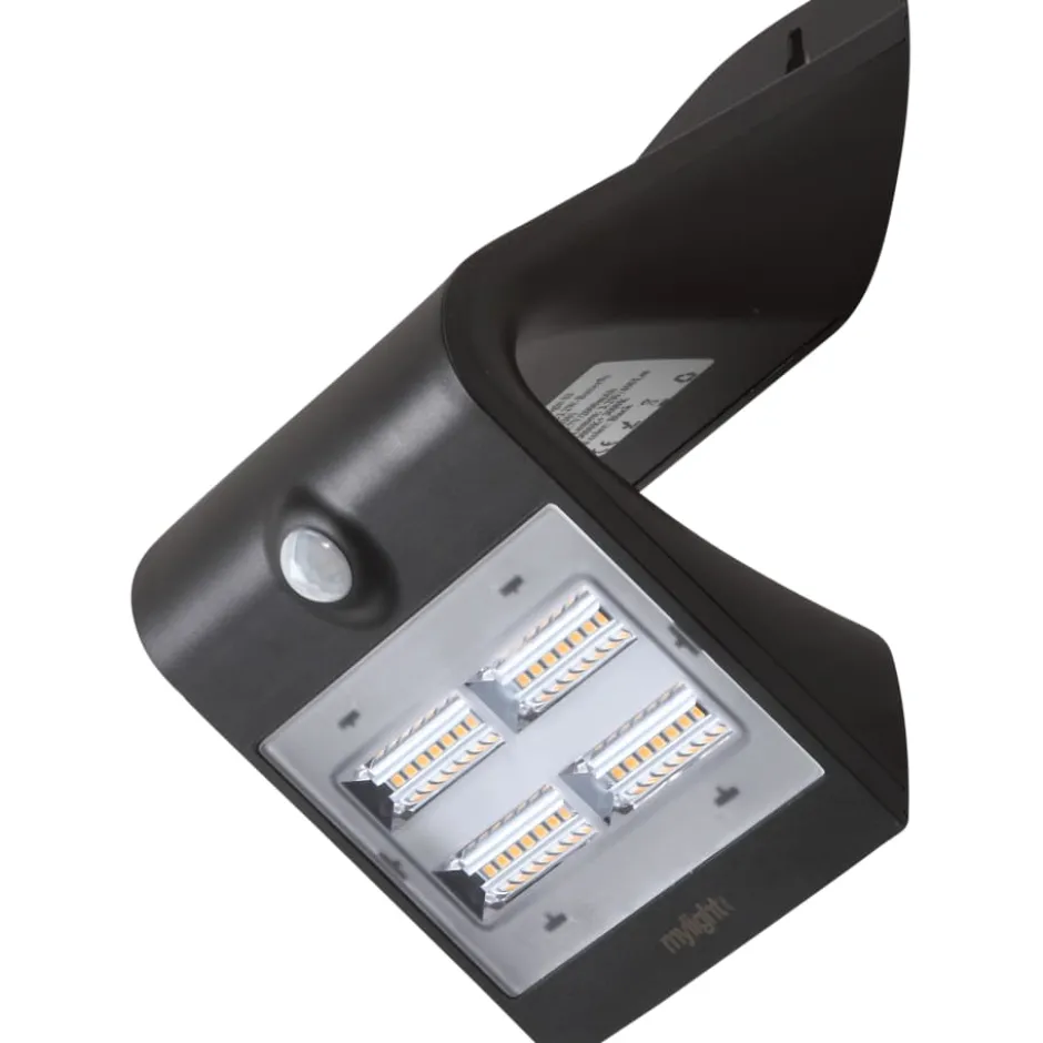 Mylight væglampe med sensor & solcelle, 3,2W