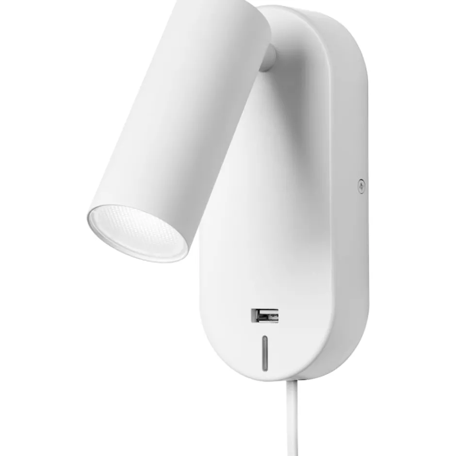 Nielsen Light Ego væglampe med USB, hvid