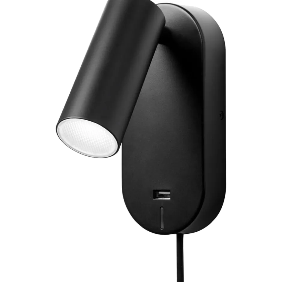 Nielsen Light Ego væglampe med USB, sort