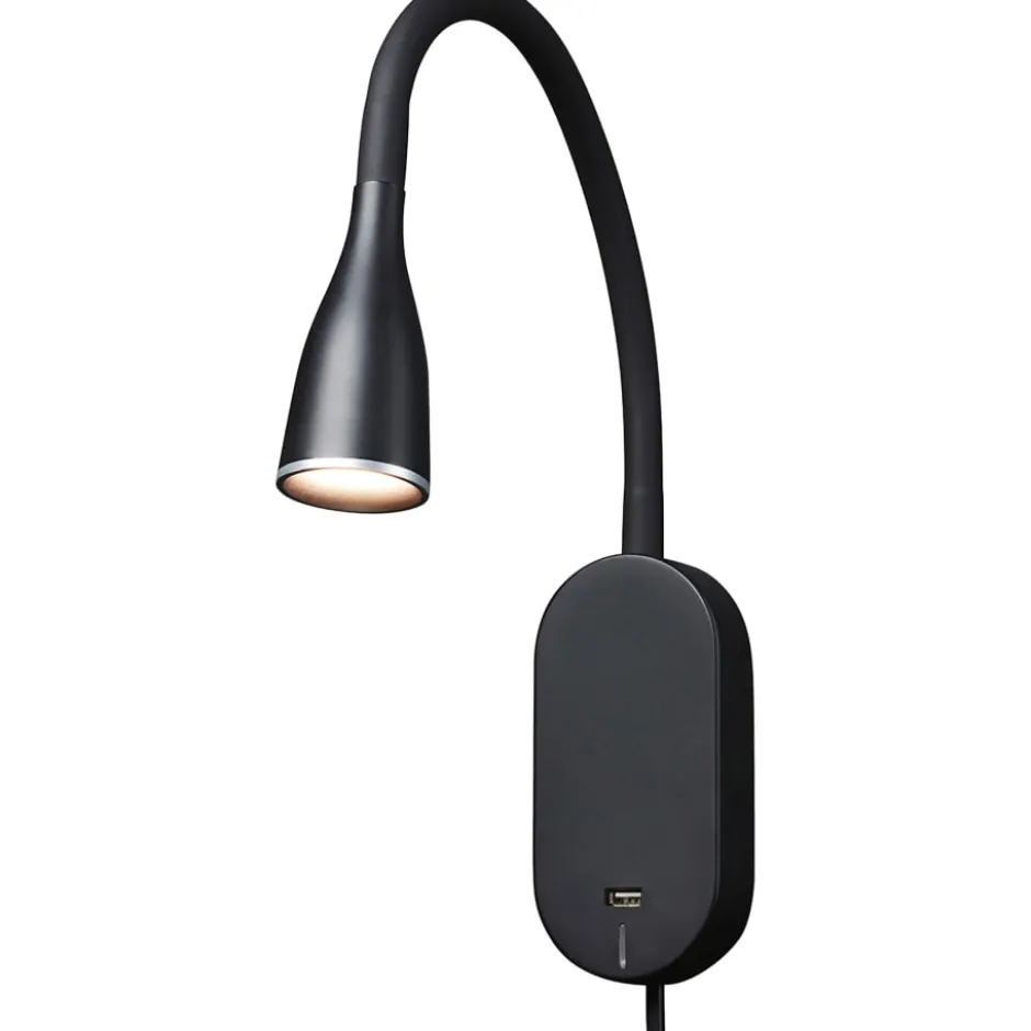 Nielsen Light Eye væglampe med USB, sort