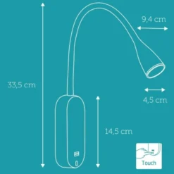 Nielsen Light Eye væglampe med USB, sort