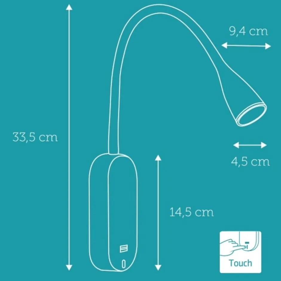 Nielsen Light Eye væglampe med USB, sort