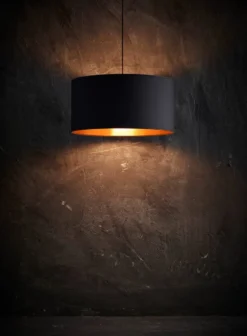Nielsen Light Isabella Castillo lampeskærm, sort/kobber, Ø50 cm