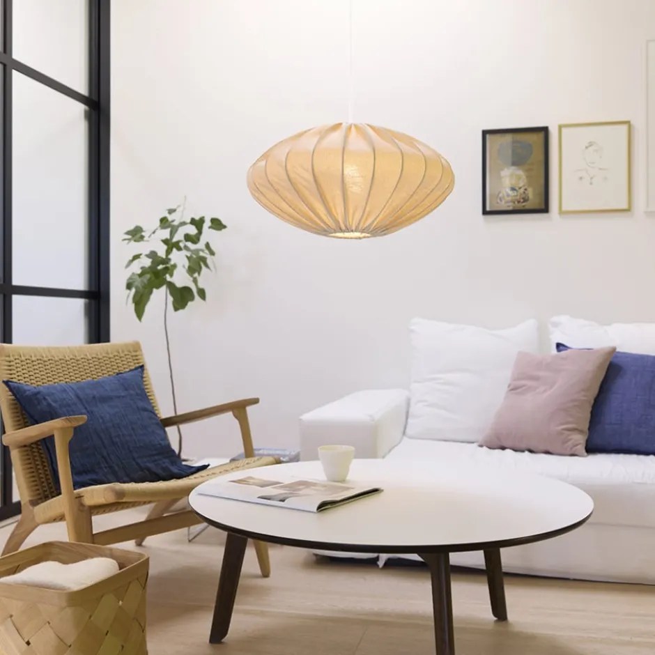 Nielsen Light Jasmin Ellipse pendel, hvid ledning, sand