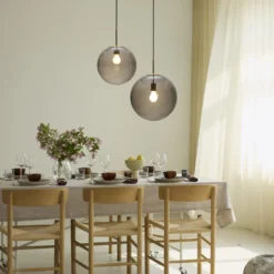 Nielsen Light Nora cafependel, røgfarvet/messing, Ø30 cm