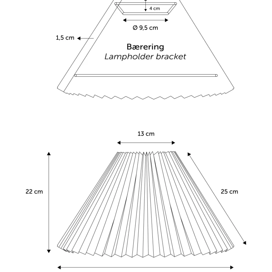 Nielsen Light Rosenborg Hacienda Plisse lampeskærm, H22 cm