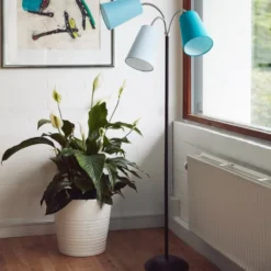Nielsen Light Salsa gulvlampe, sort med blå nuancer skærme