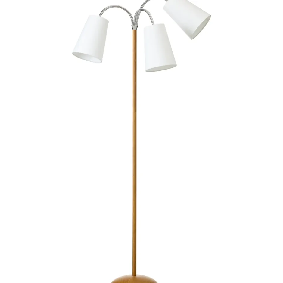 Nielsen Light Salsa gulvlampe, træ med hvide skærme