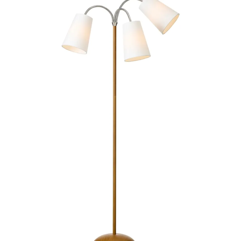 Nielsen Light Salsa gulvlampe, træ med hvide skærme