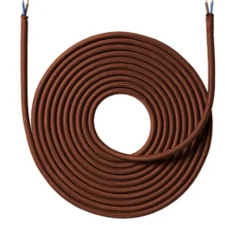 Nielsen Light stofledning, 2x0,75 mm², 4 meter, brun