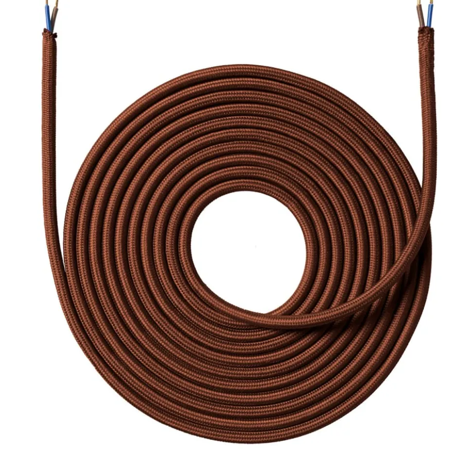 Nielsen Light stofledning, 2x0,75 mm², 4 meter, brun