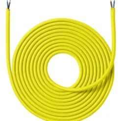 Nielsen Light stofledning, 2x0,75 mm², 4 meter, gul