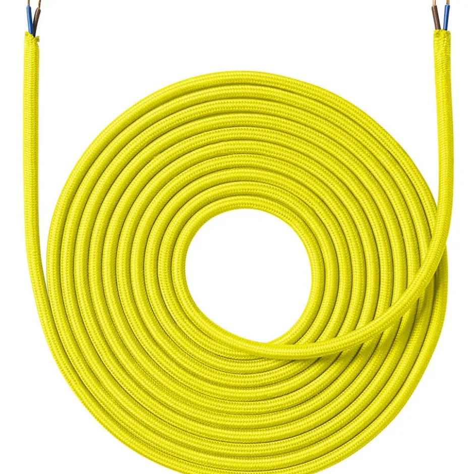 Nielsen Light stofledning, 2x0,75 mm², 4 meter, gul