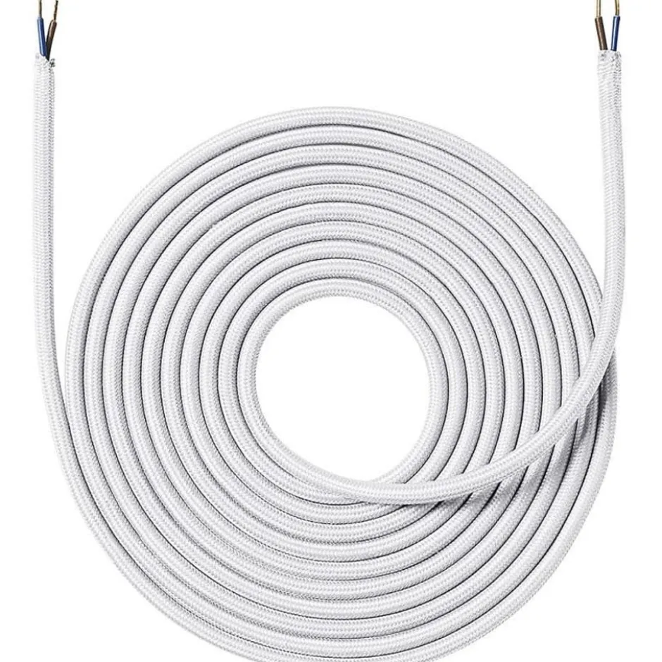 Nielsen Light stofledning, 2x0,75 mm², 4 meter, hvid