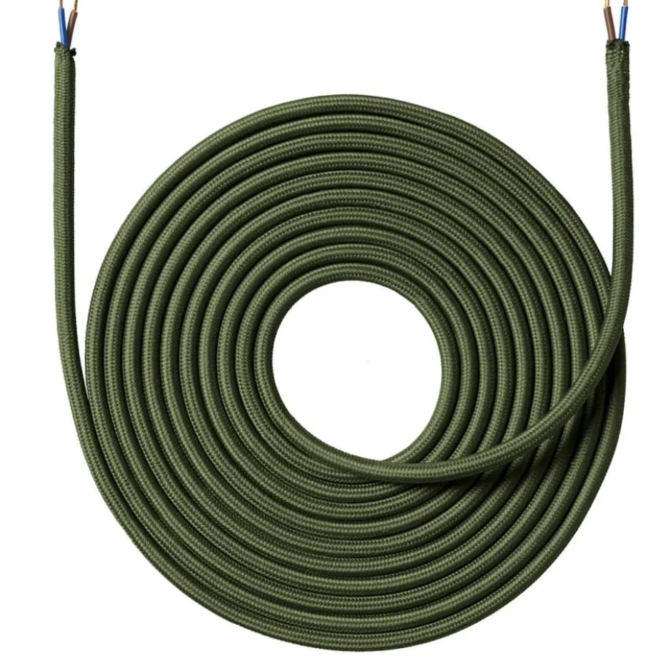 Nielsen Light stofledning, 2x0,75 mm², 4 meter, kaki grøn