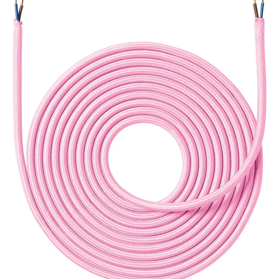 Nielsen Light stofledning, 2x0,75 mm², 4 meter, lyserød