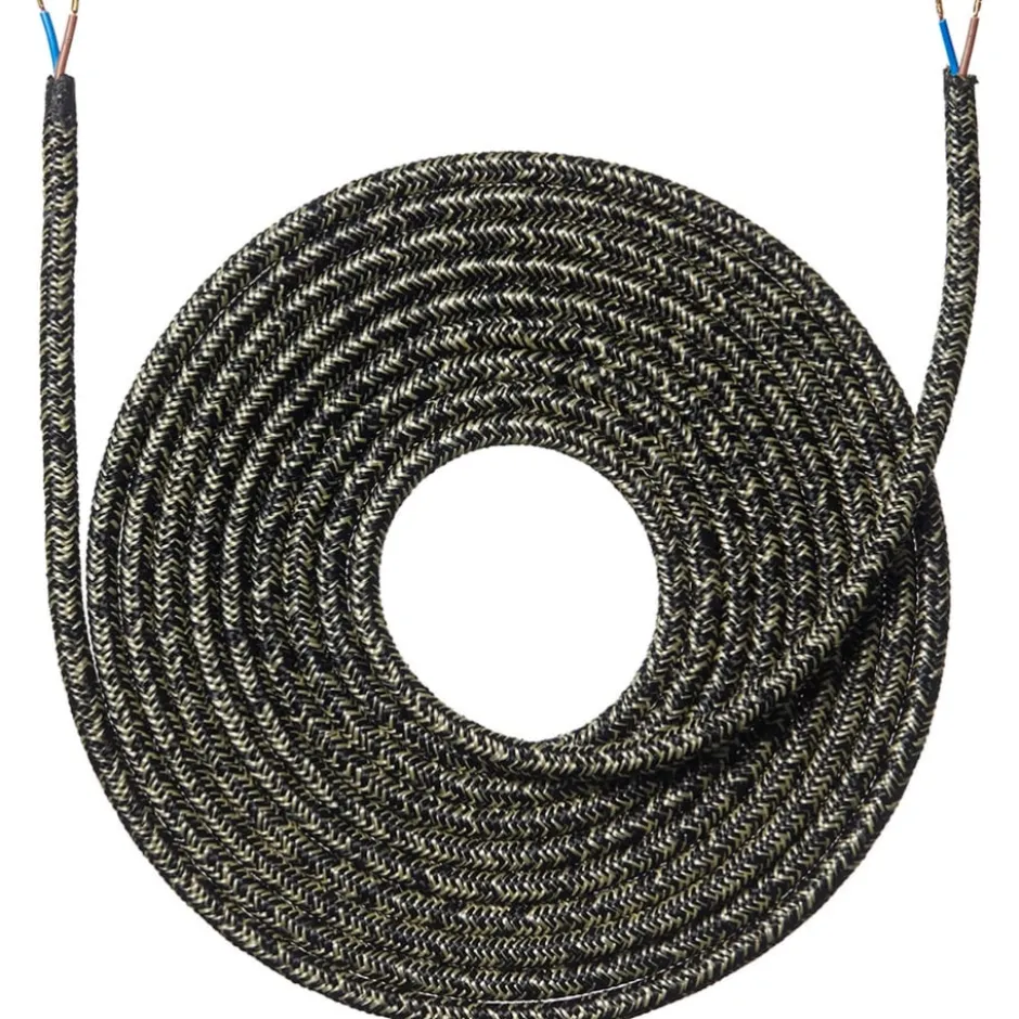 Nielsen Light stofledning, 2x0,75 mm², 4 meter, meleret sort