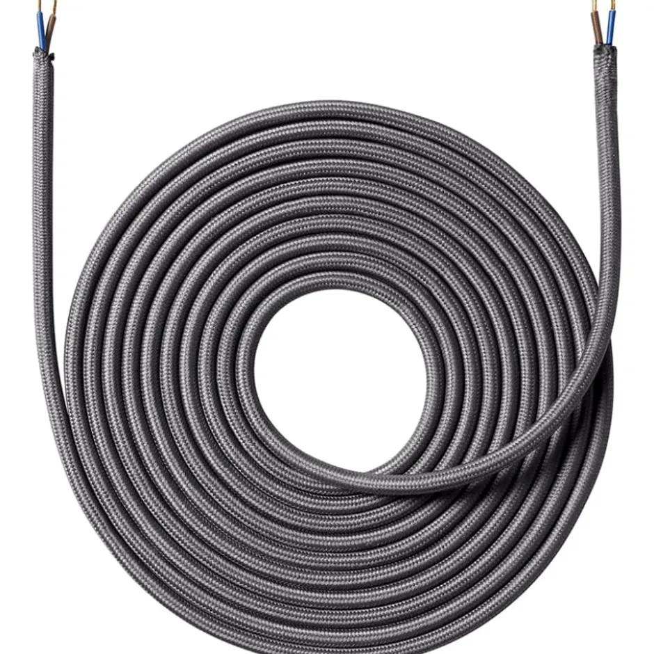 Nielsen Light stofledning, 2x0,75 mm², 4 meter, mørkegrå