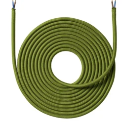 Nielsen Light stofledning, 2x0,75 mm², 4 meter, olivengrøn