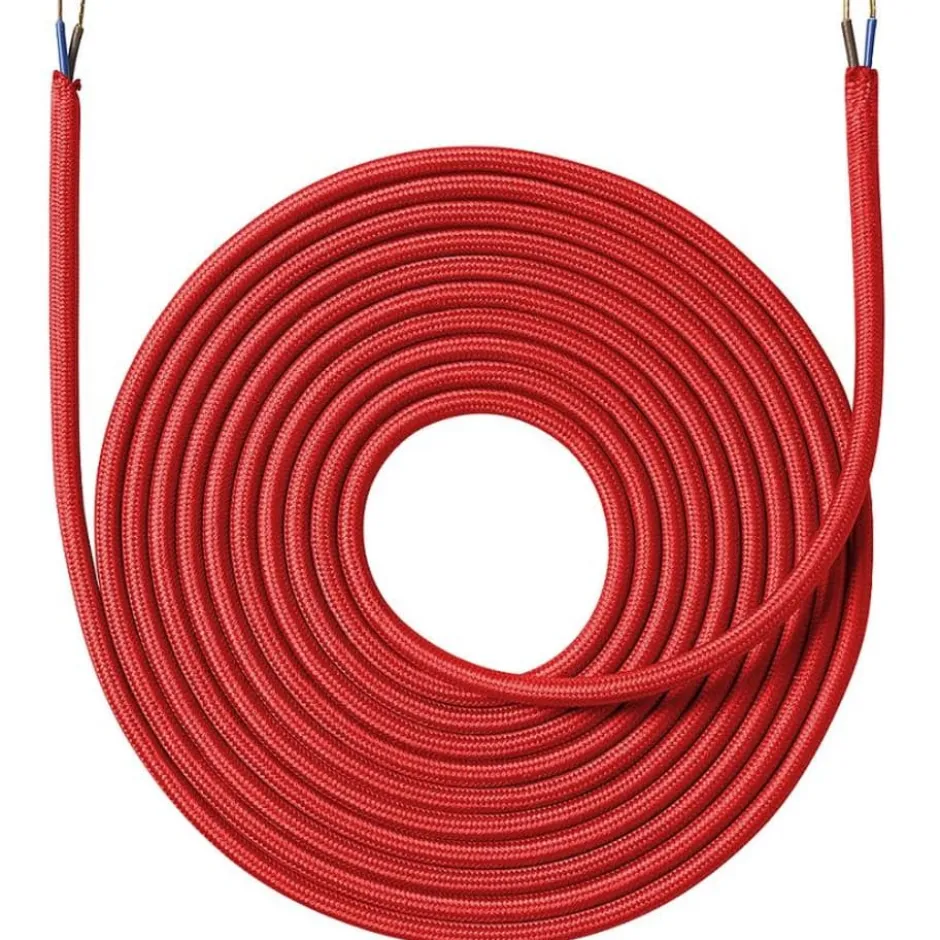 Nielsen Light stofledning, 2x0,75 mm², 4 meter, rød