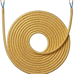Nielsen Light stofledning, 2x0,75 mm², 4 meter, shiny guld