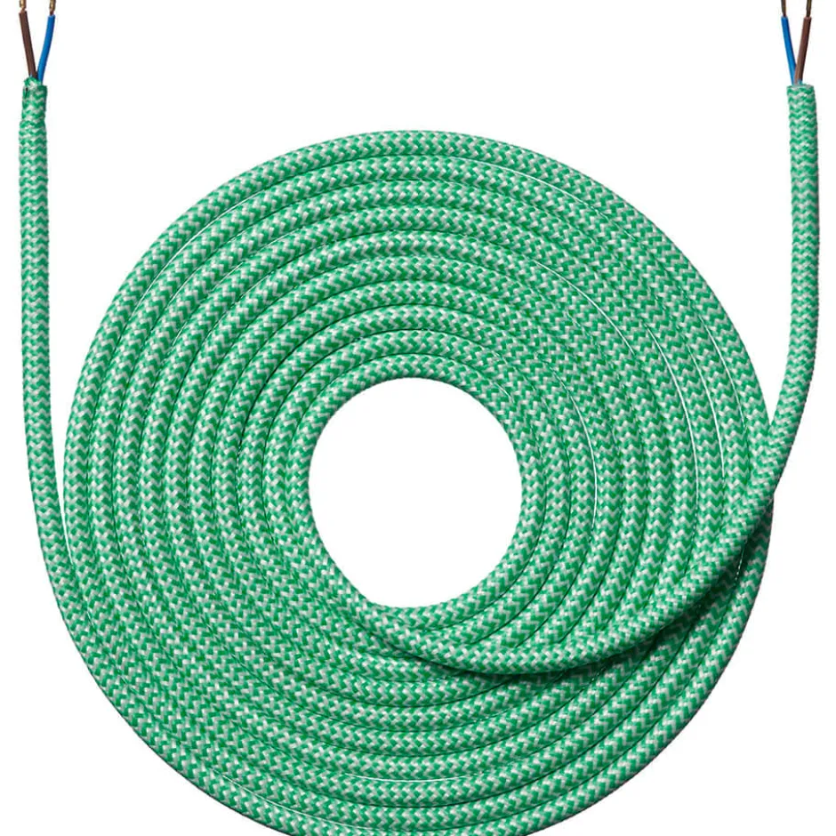 Nielsen Light stofledning, 2x0,75 mm², 4 meter, zigzag grøn