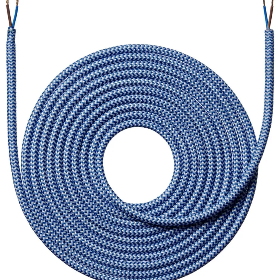 Nielsen Light stofledning, 2x0,75 mm², 4 meter, zigzag mørkeblå