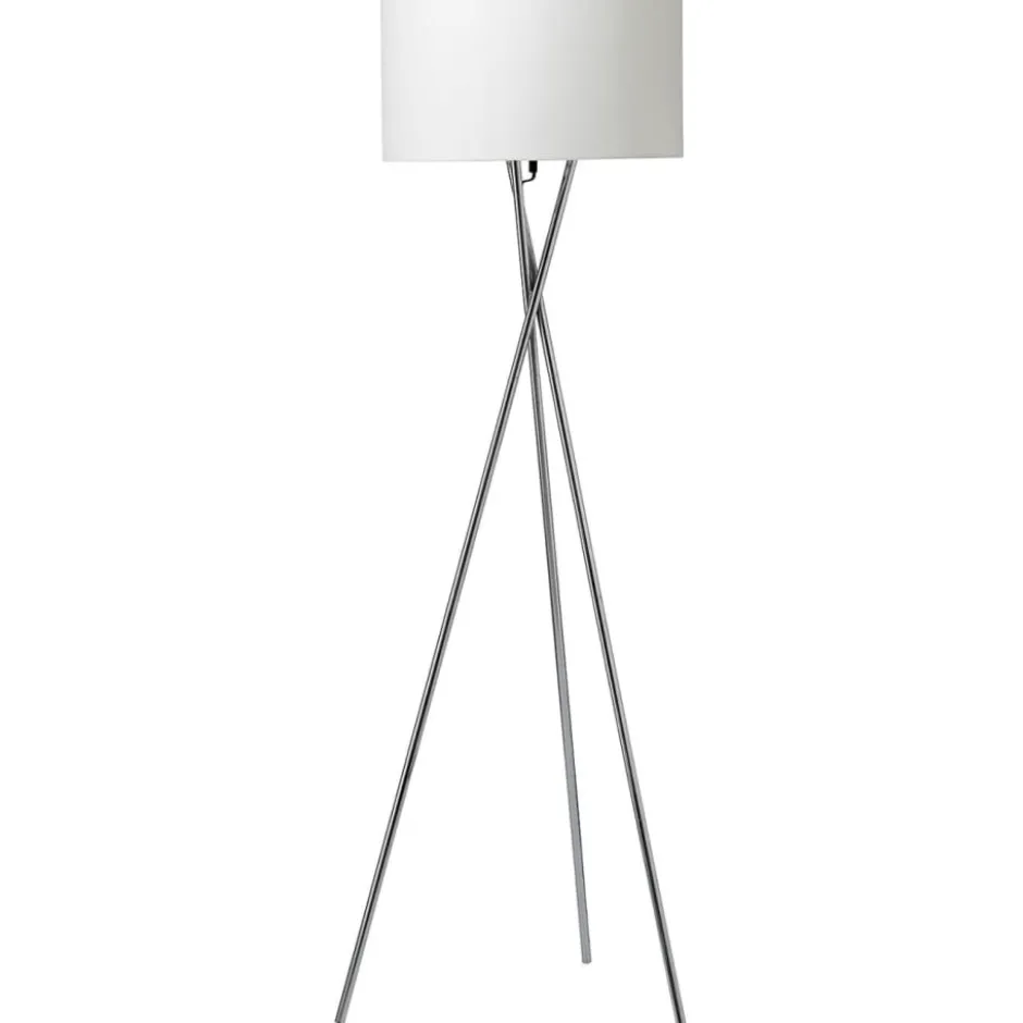 Nielsen Light Uptown gulvlampe, krom ben og råhvid skærm