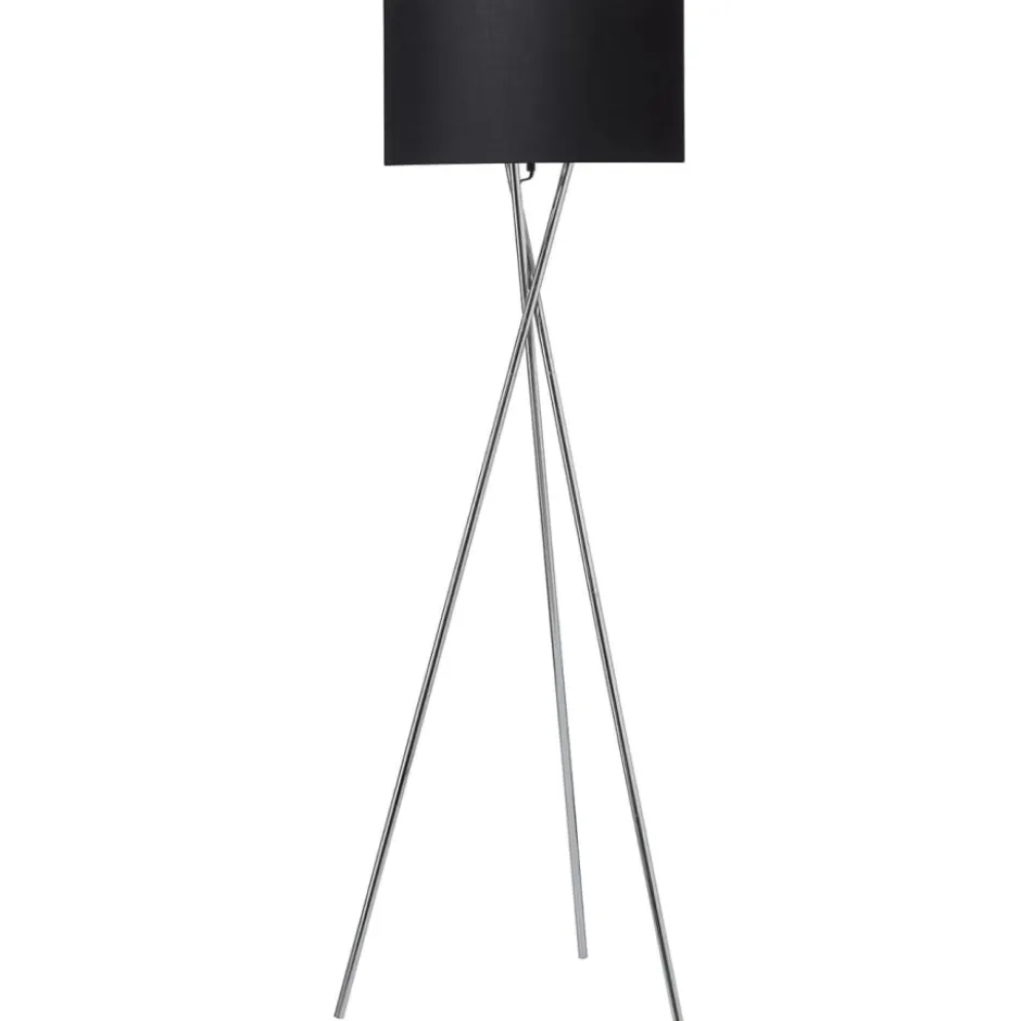 Nielsen Light Uptown gulvlampe, krom ben og sort skærm