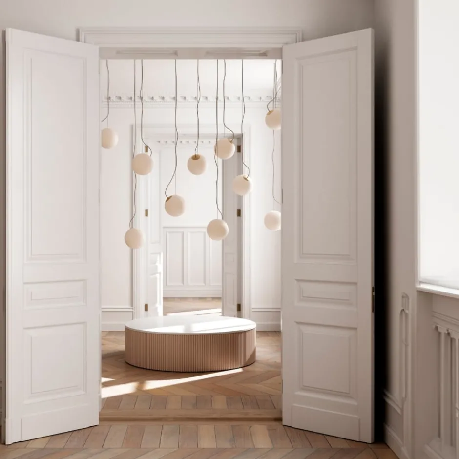 Nordic Tales Bright Ripple pendel, creme ledning