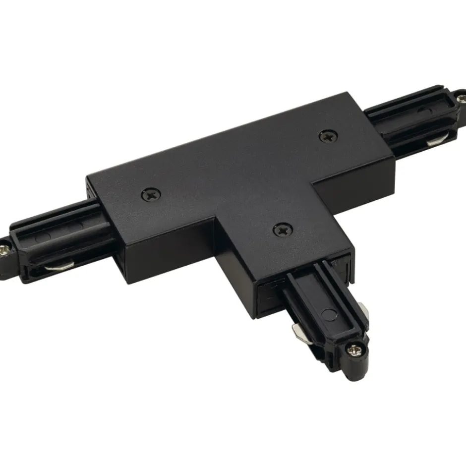 Nordtronic 1F T-samlestykke, højre jord, sort