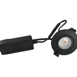 Nordtronic Low Profile ECO indbygningsspot, mat sort, 3000K