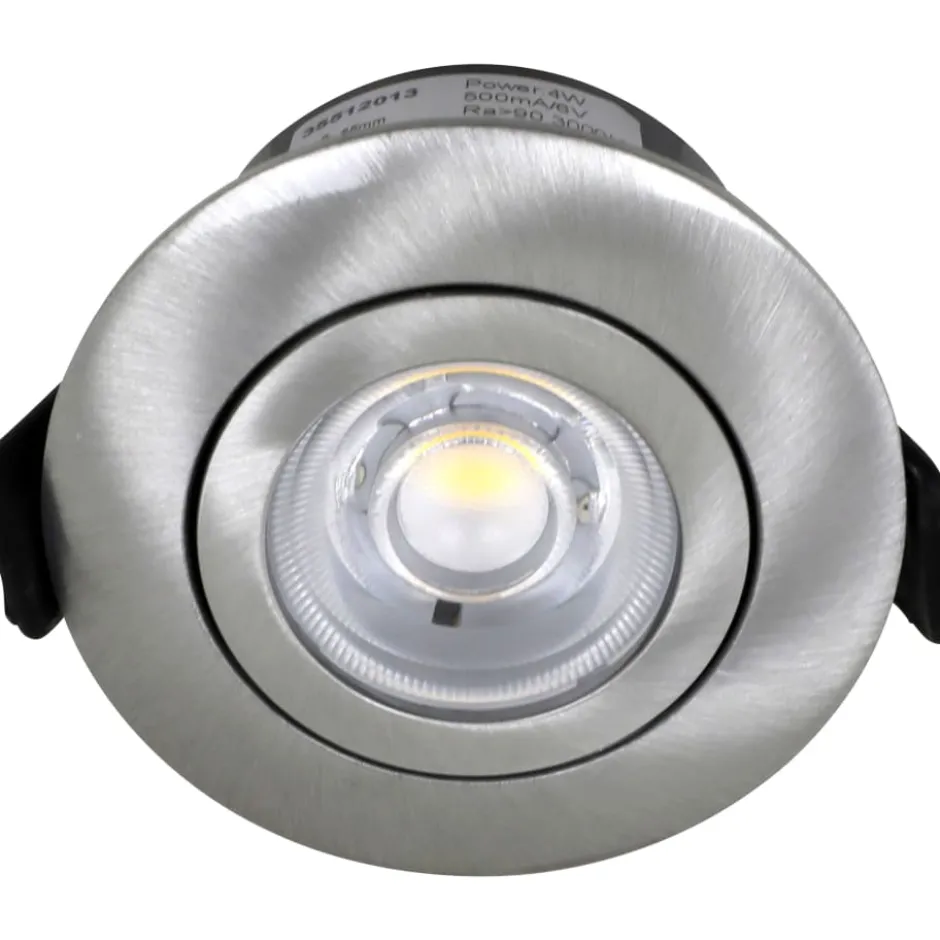 Nordtronic Low Profile Flexible indbygningsspot, driver, Ø5,5 cm, børstet alu, 4000K