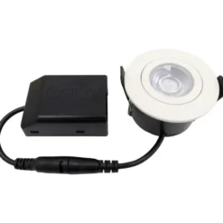 Nordtronic Low Profile Flexible indbygningsspot, driver, Ø5,5 cm, hvid, 2700K