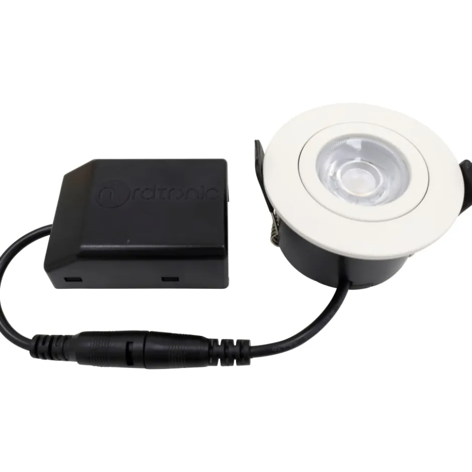 Nordtronic Low Profile Flexible indbygningsspot, driver, Ø5,5 cm, hvid, 3000K