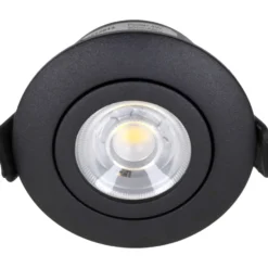 Nordtronic Low Profile Flexible indbygningsspot, driver, Ø5,5 cm, sort, 2700K
