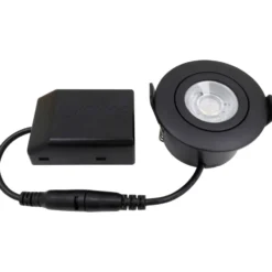 Nordtronic Low Profile Flexible indbygningsspot, driver, Ø5,5 cm, sort, 2700K