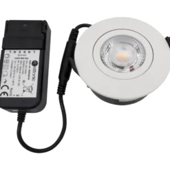 Nordtronic Low Profile Flexible indbygningsspot, driver, Ø7,5 cm, DTW, hvid