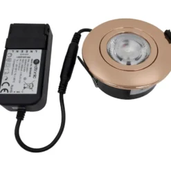 Nordtronic Low Profile Flexible indbygningsspot, driver, Ø7,5 cm, DTW, kobber